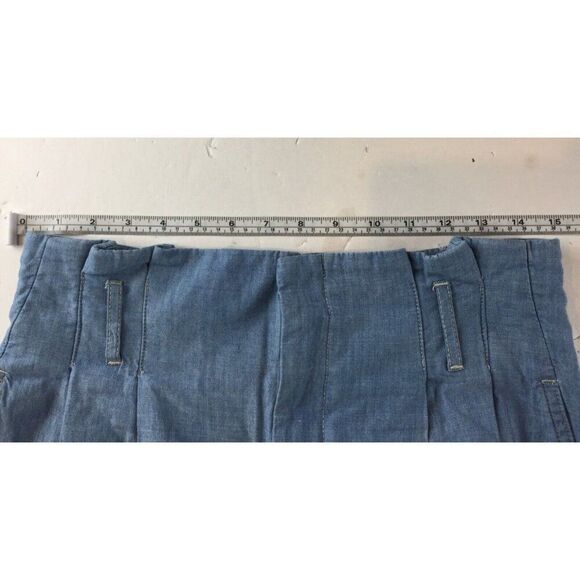 Zara Womens Dress Pants S Blue Wide Leg High Rise Pleated Belted 7968/051 NWT - Picture 7 of 13